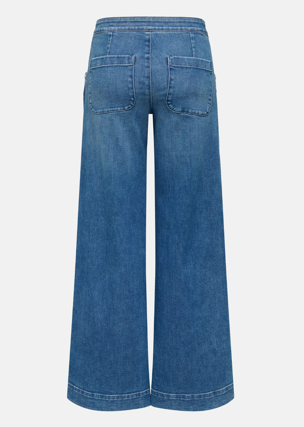 Madison Button Detail Wide Leg Jeans
