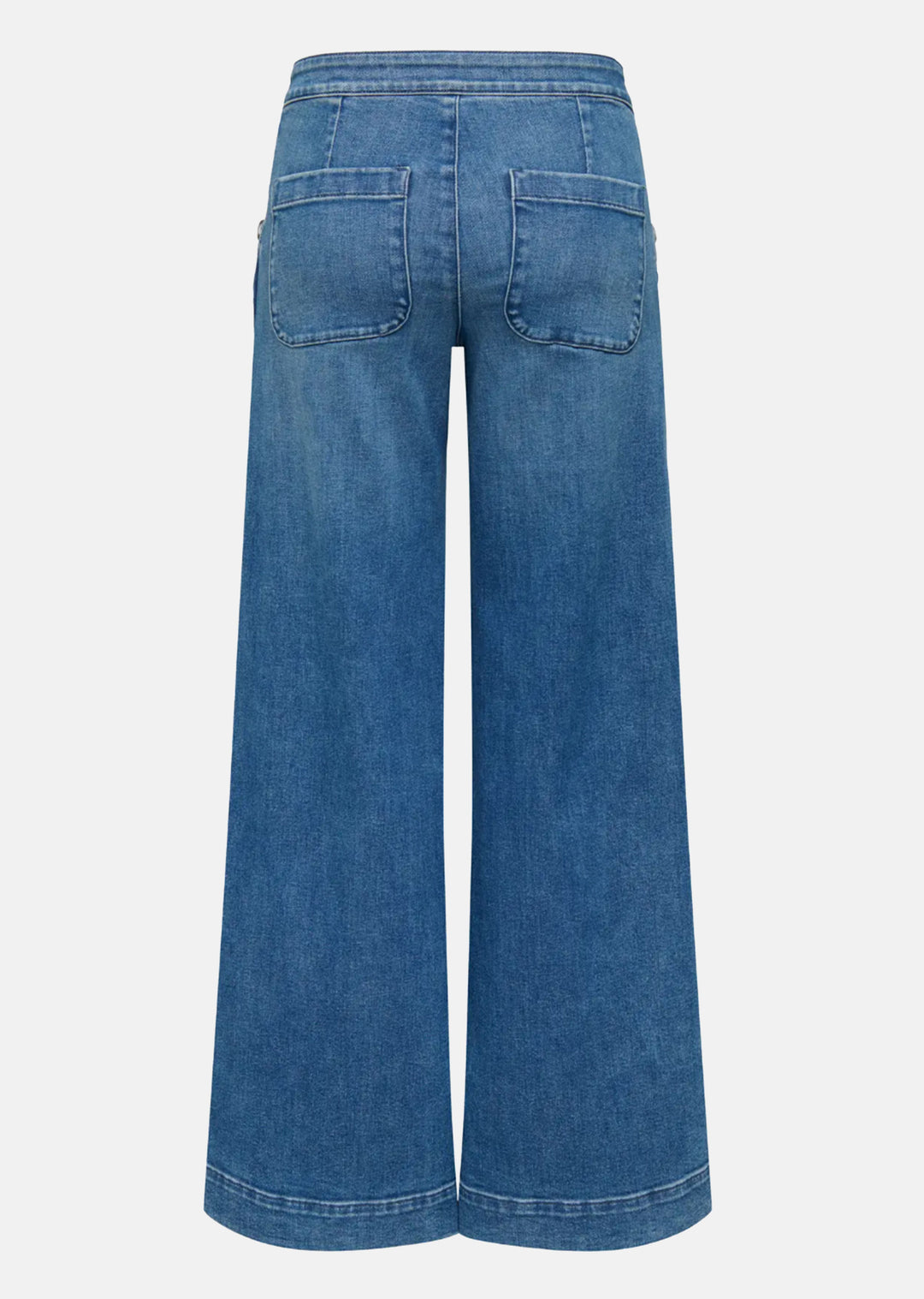 Madison Button Detail Wide Leg Jeans