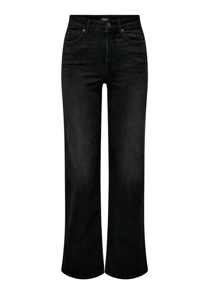 Wide Leg Jeans  Washed Black