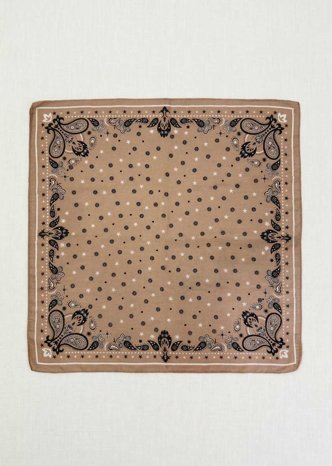 Marianna Bandana Neck Scarf Taupe