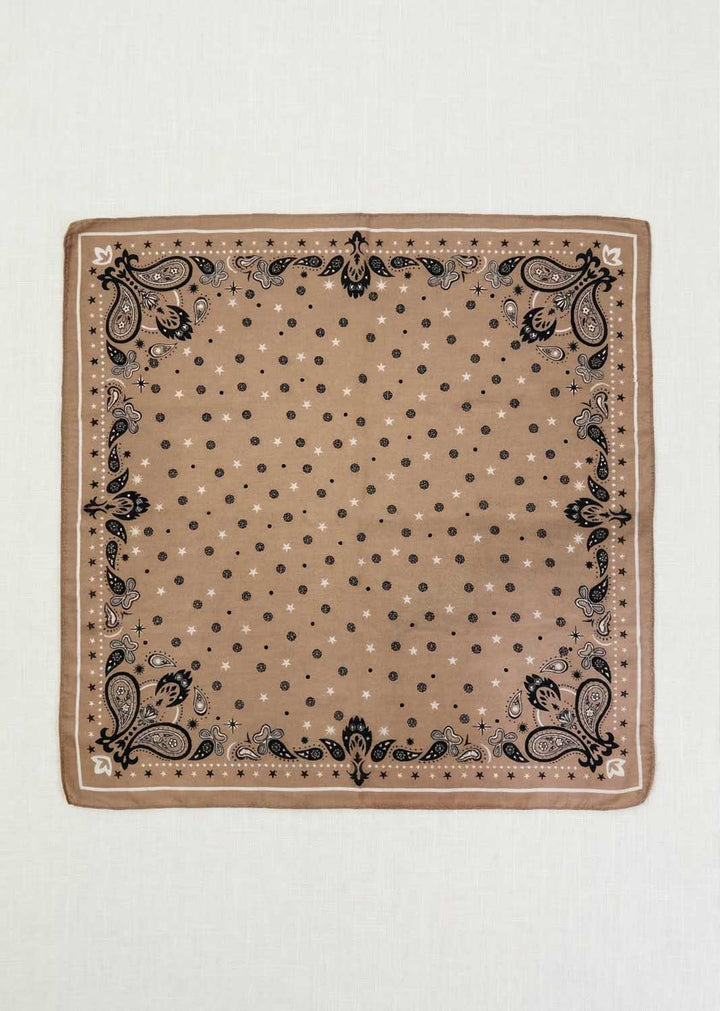 Marianna Bandana Neck Scarf Taupe