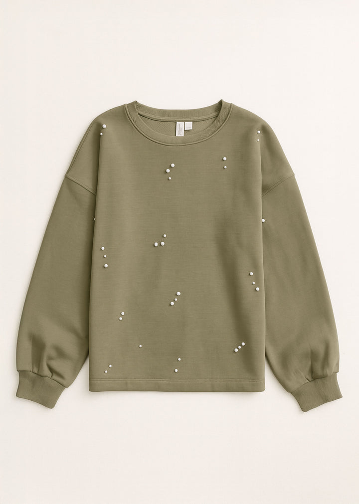 Sage Green Pearl Sweater