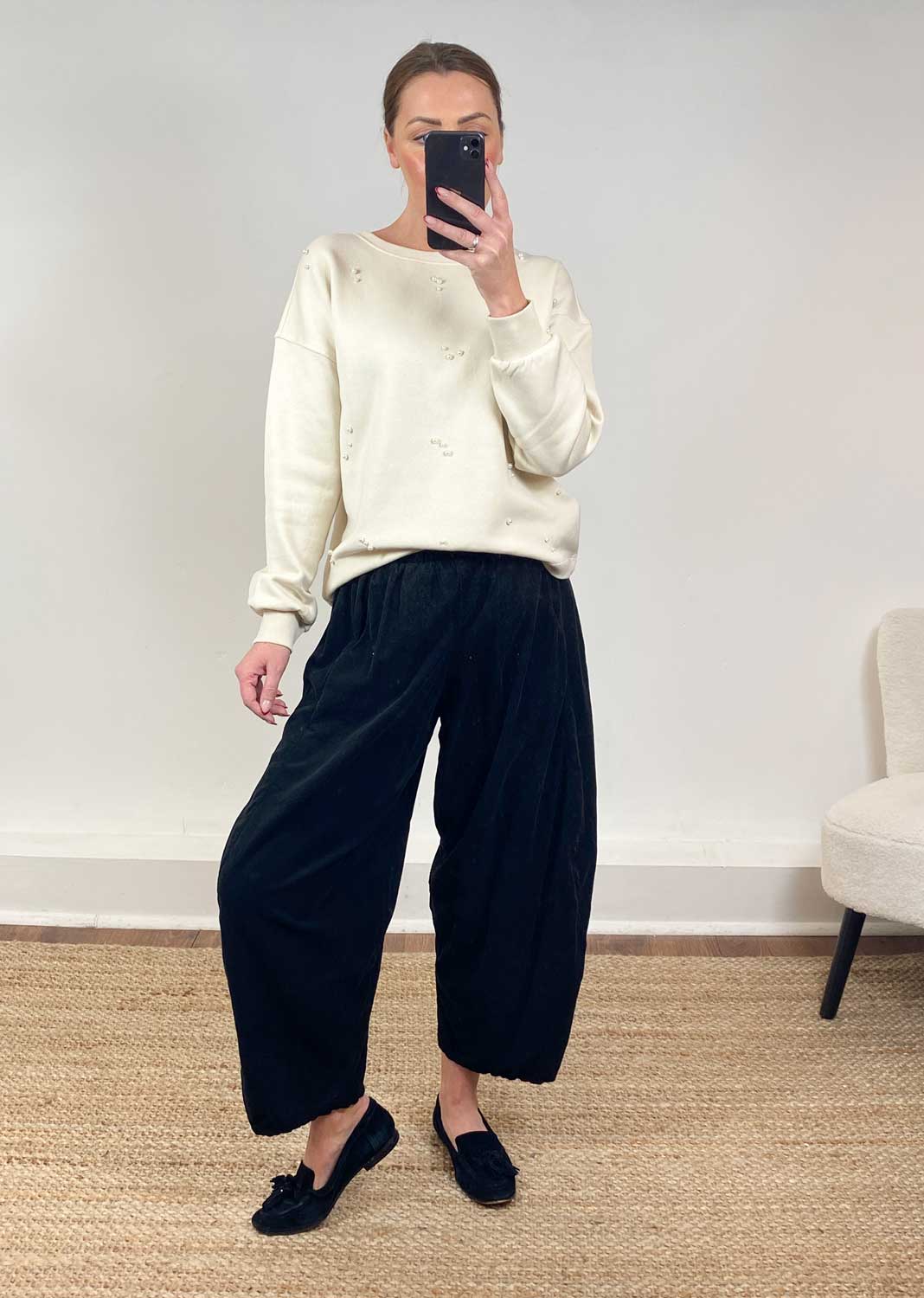 Matilda Cream Pearl Sweater
