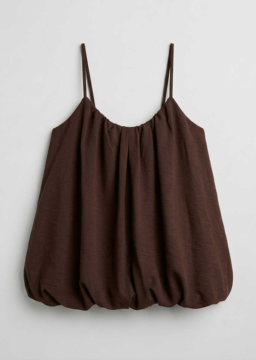 brown bubble hem cami top 