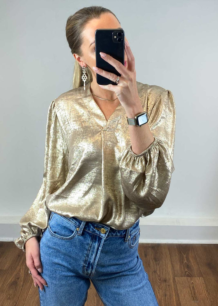 Metallic Gold Blouse