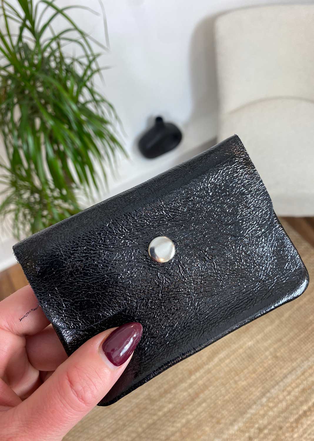 Metallic Small Leather Purse