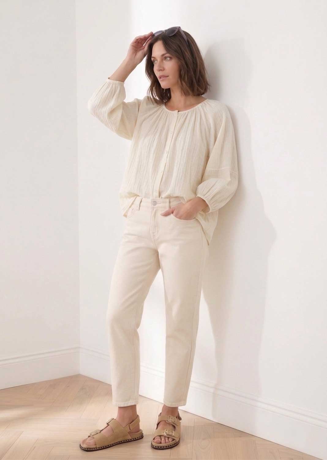 Miranda Cream Loose Fit Blouse