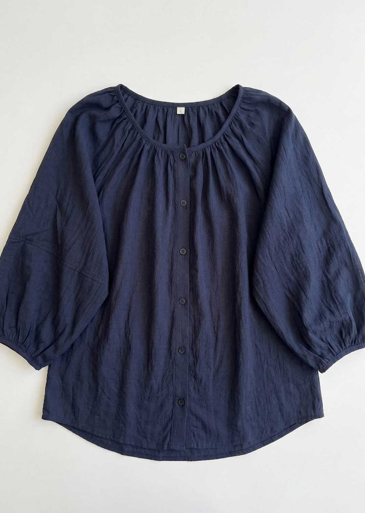 Miranda Navy Loose Fit Blouse