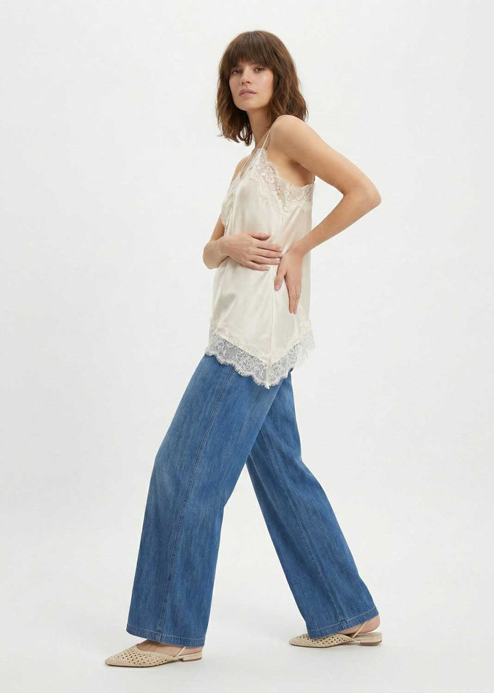Mollie Silky Lace Cami Top Cream