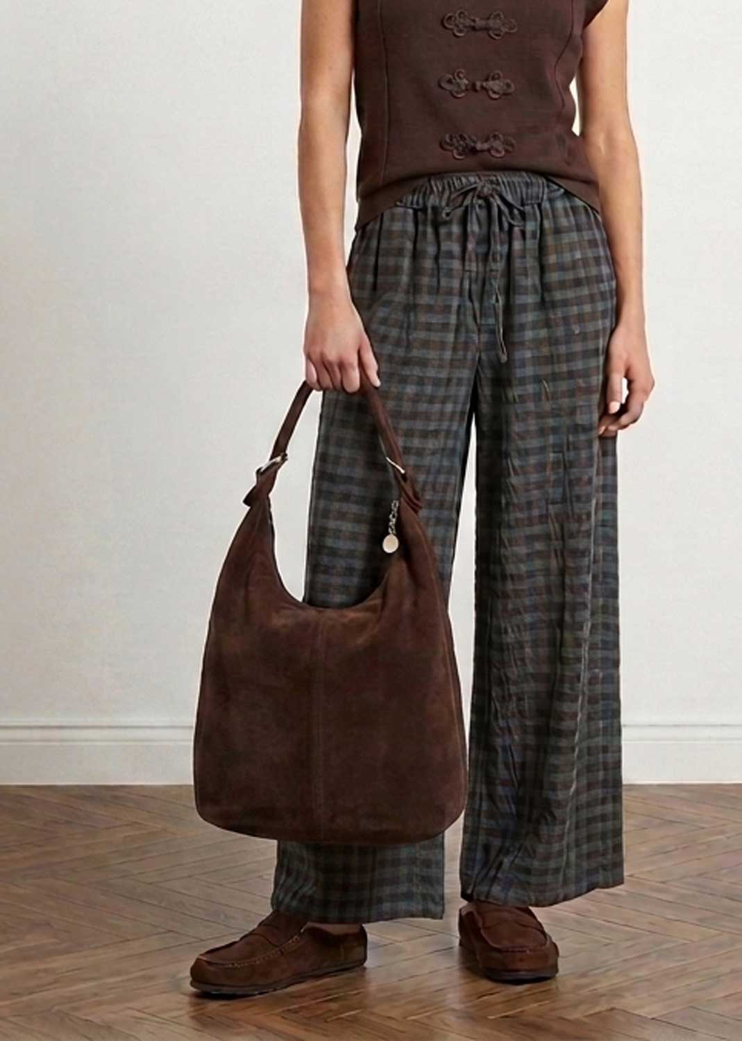 Molly Chocolate Suede Shopper Bag