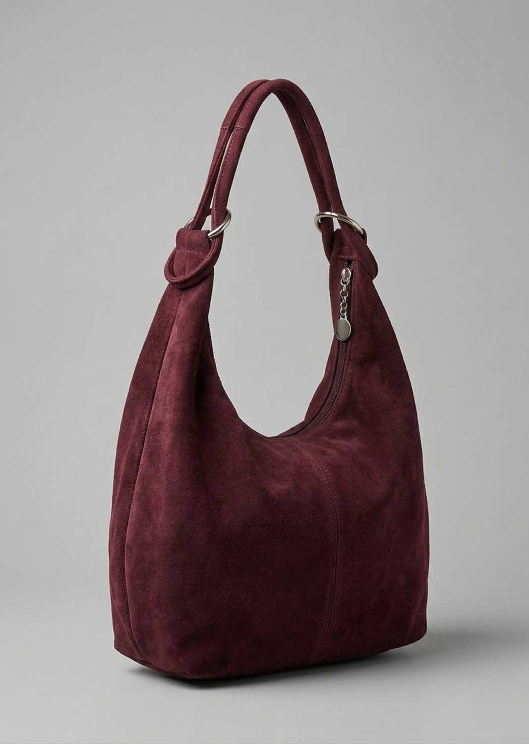 Molly Burgundy Suede  Shopper Bag