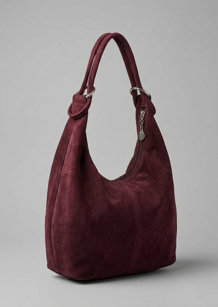 Molly Burgundy Suede  Shopper Bag