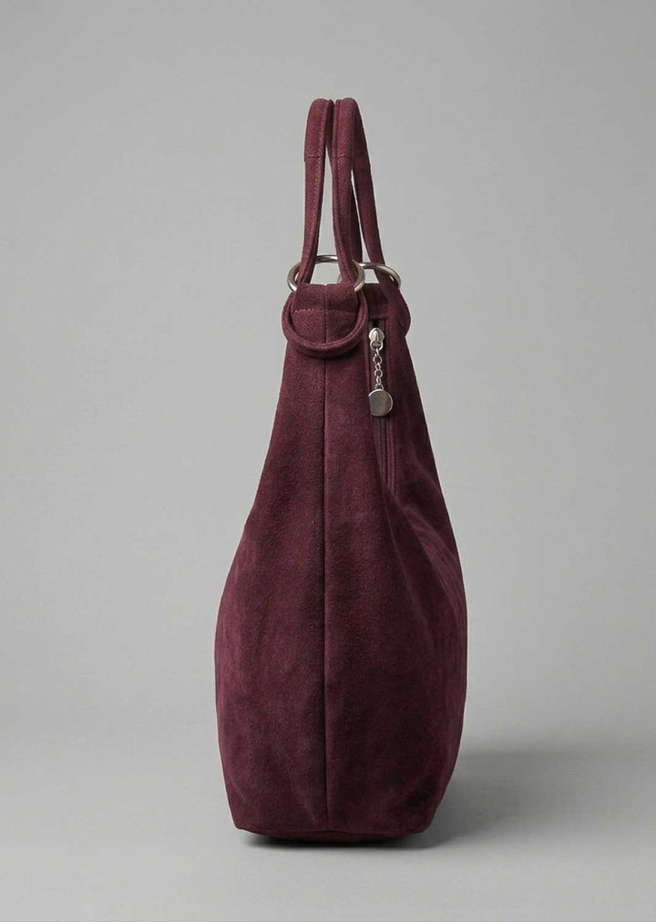 Molly Burgundy Suede  Shopper Bag