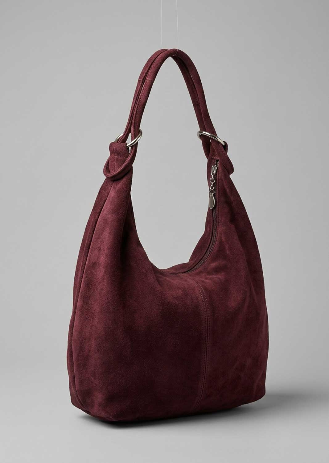 Molly Burgundy Suede  Shopper Bag