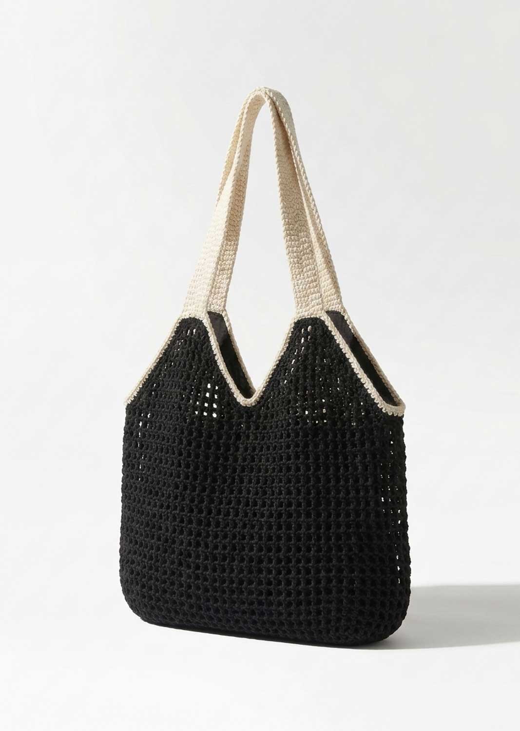 contrast woven shopper bag
