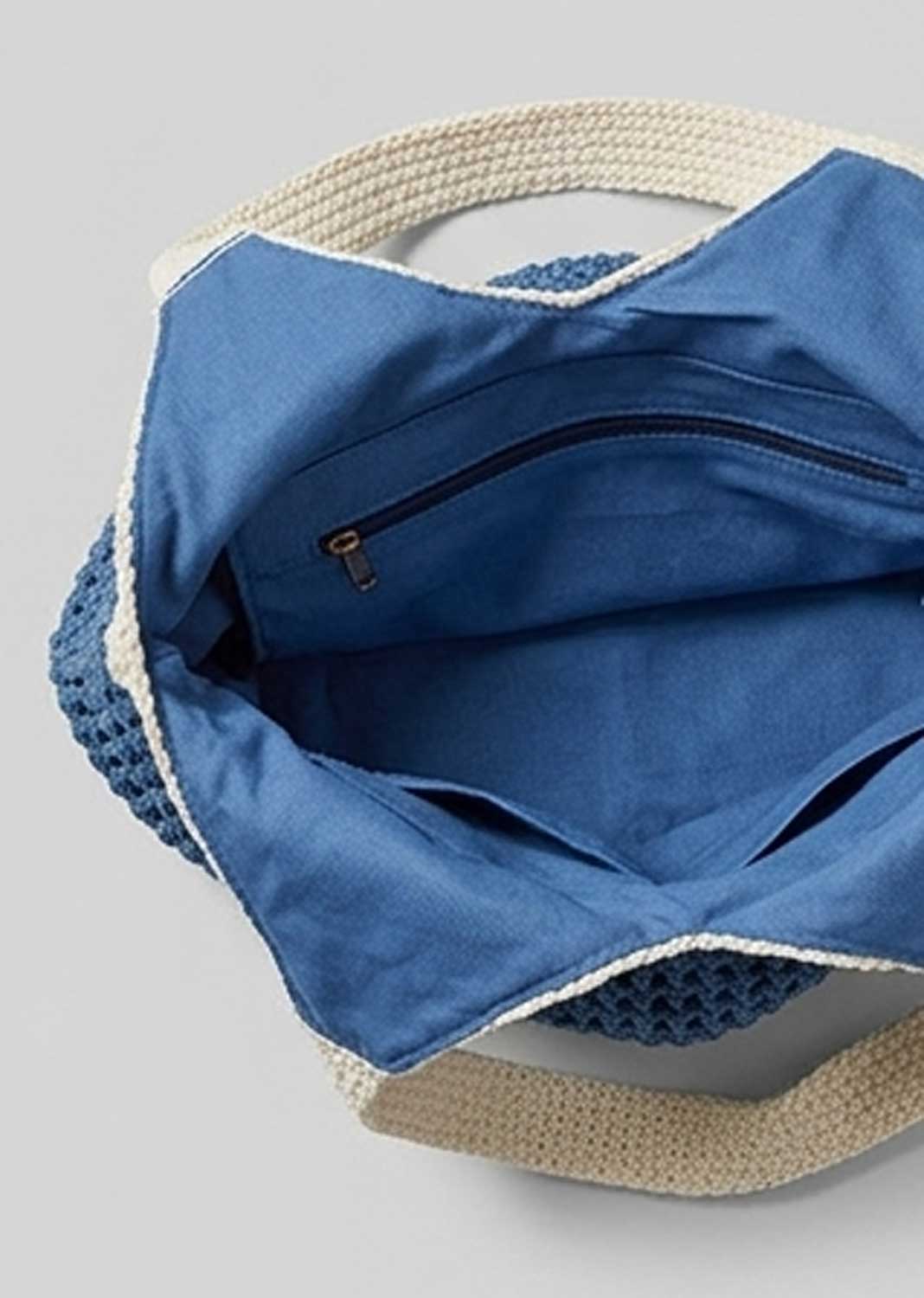 Mylene Blue Contrast Woven Shoulder Bag