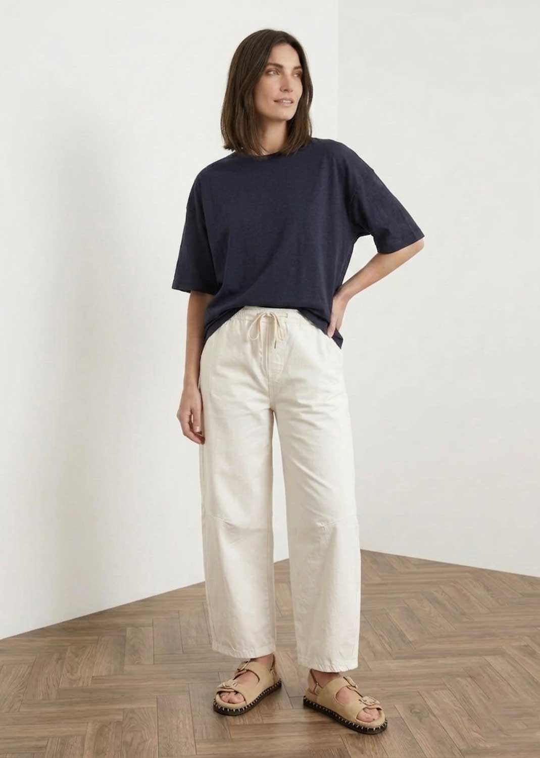 Nadine Cream Barrel Magic Pants