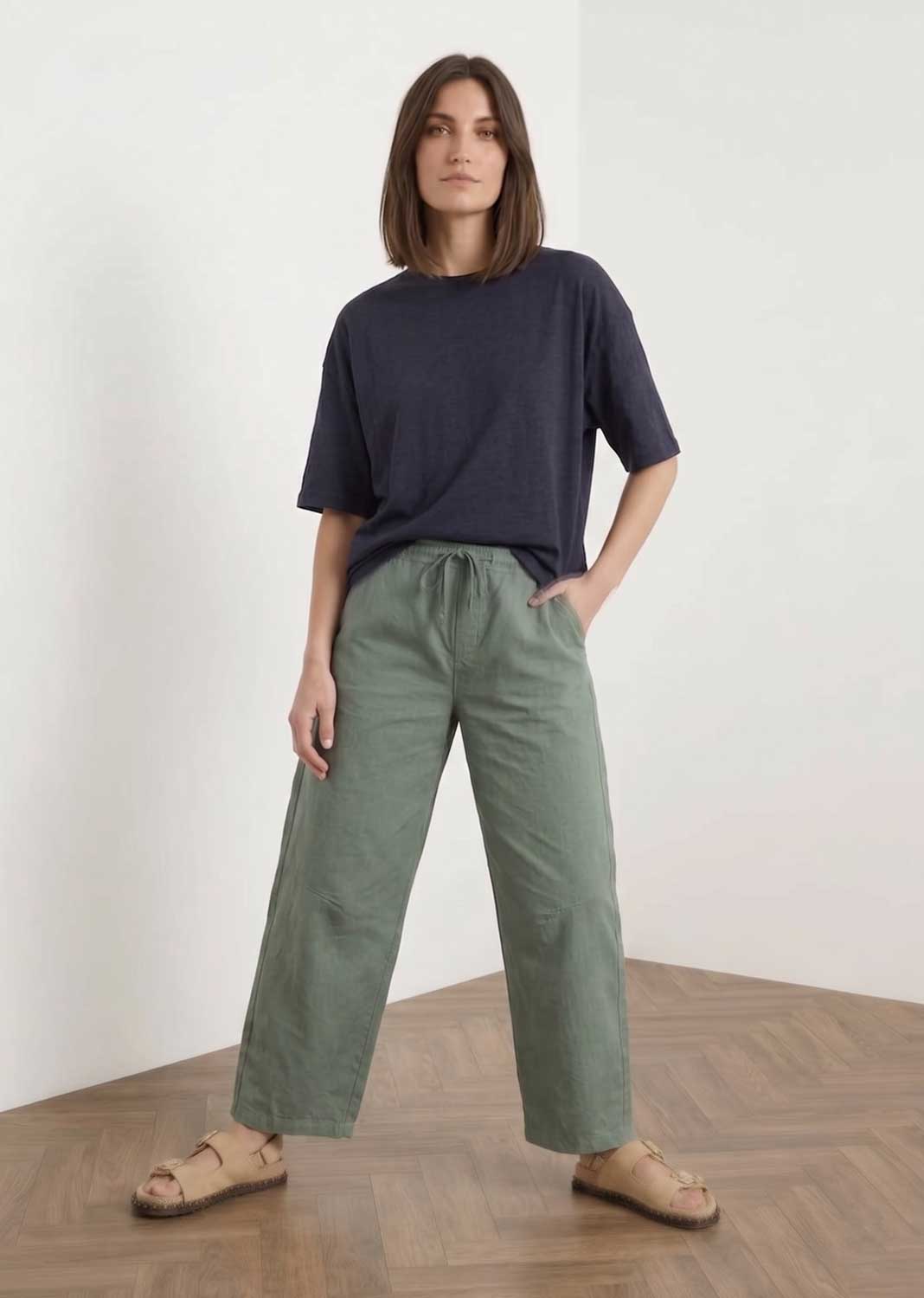 Nadine Sage Green Barrel Magic Pants