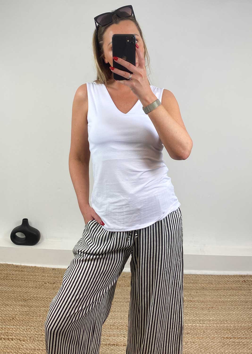 Naomi V Neck Vest in White