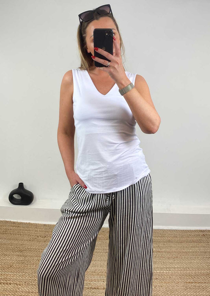 Naomi V Neck Vest in White