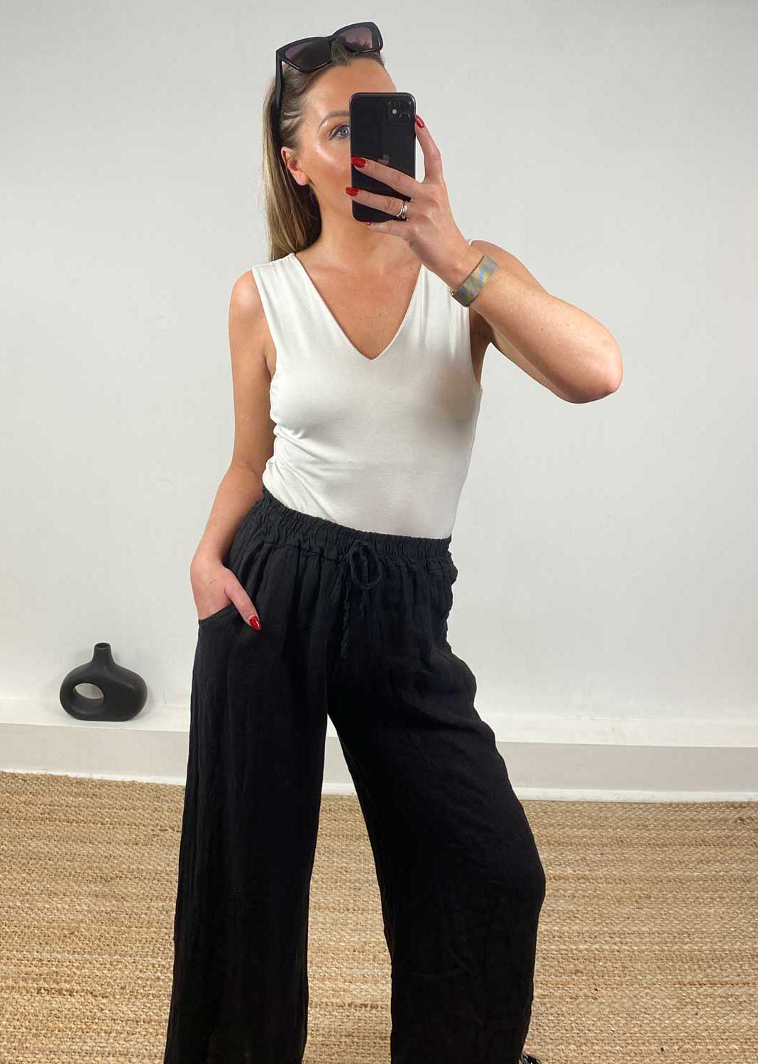 Naomi V Neck Vest in Beige