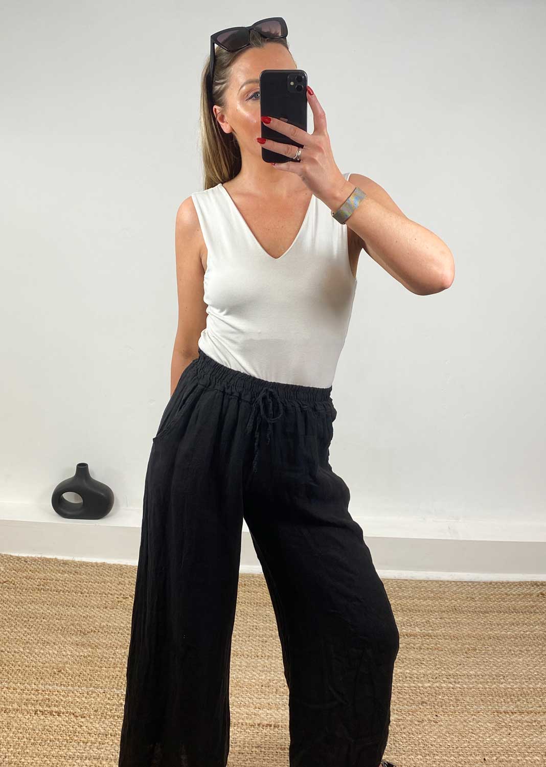 Naomi V Neck Vest in Beige