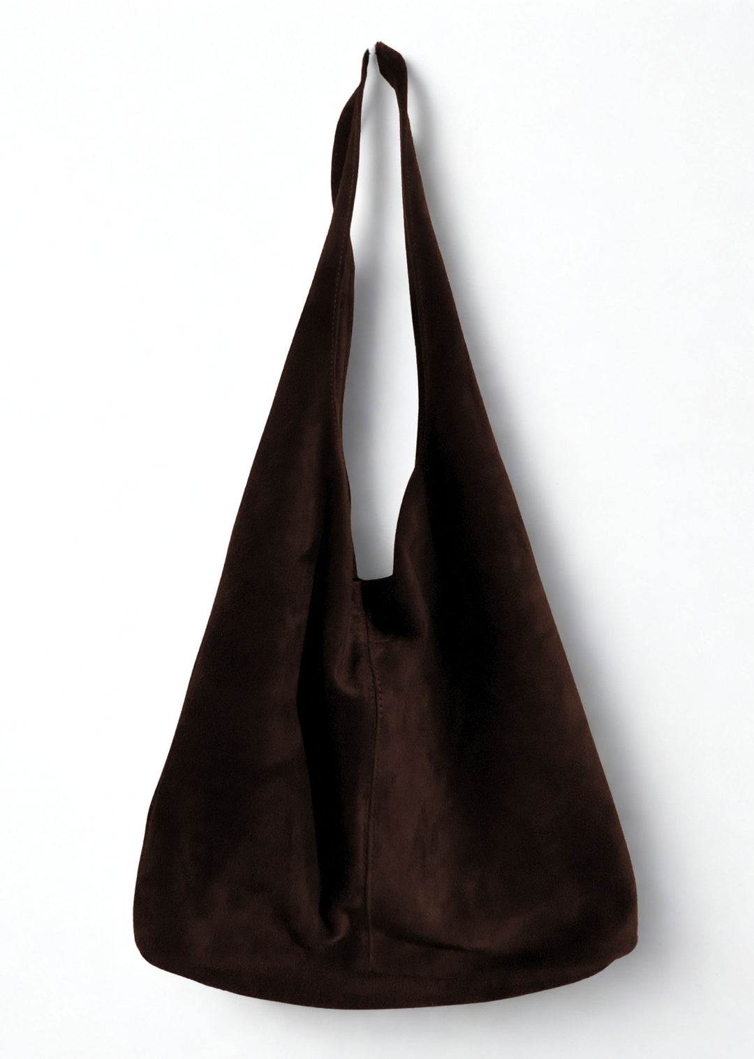 Nara Suede Slouchy Tote Bag in Espresso Brown