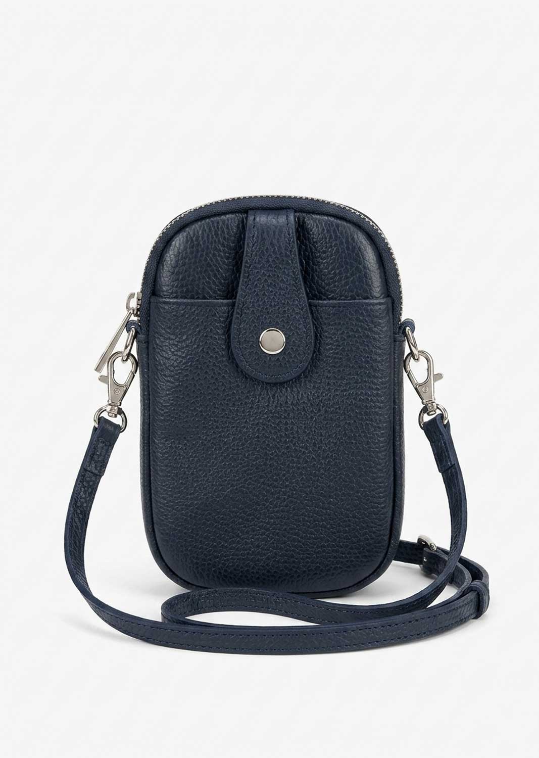 Wendell Navy Leather Phone Bag