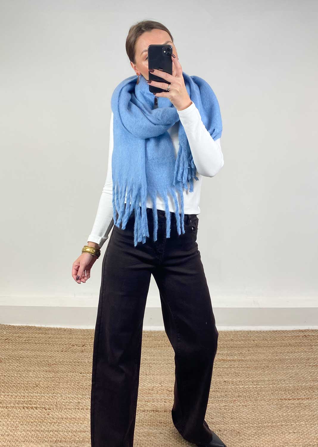 Alba Blanket Scarf Blue