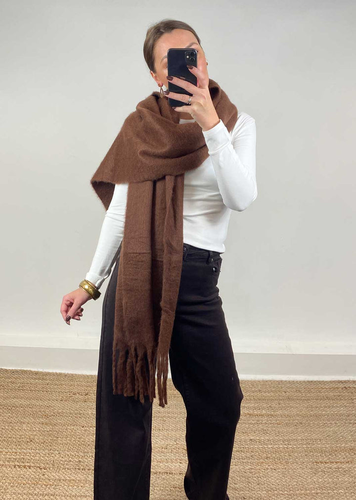 Alba Blanket Scarf  Brown
