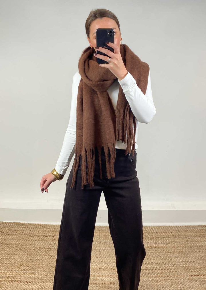 Alba Blanket Scarf  Brown