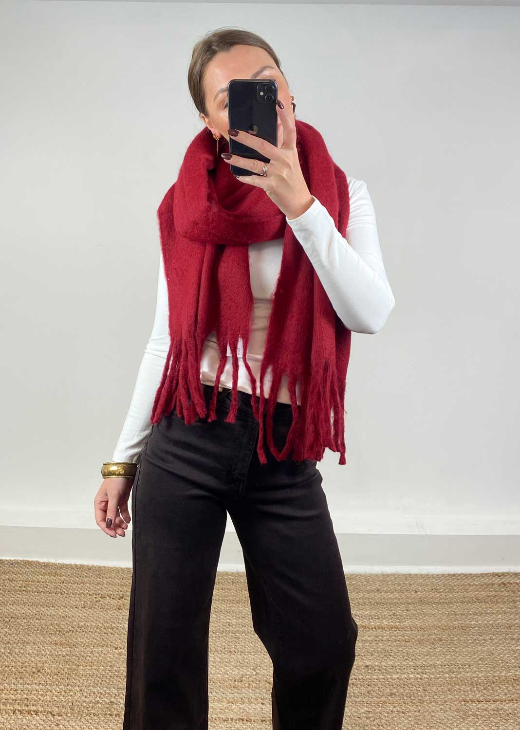 Alba Blanket Scarf Crimson