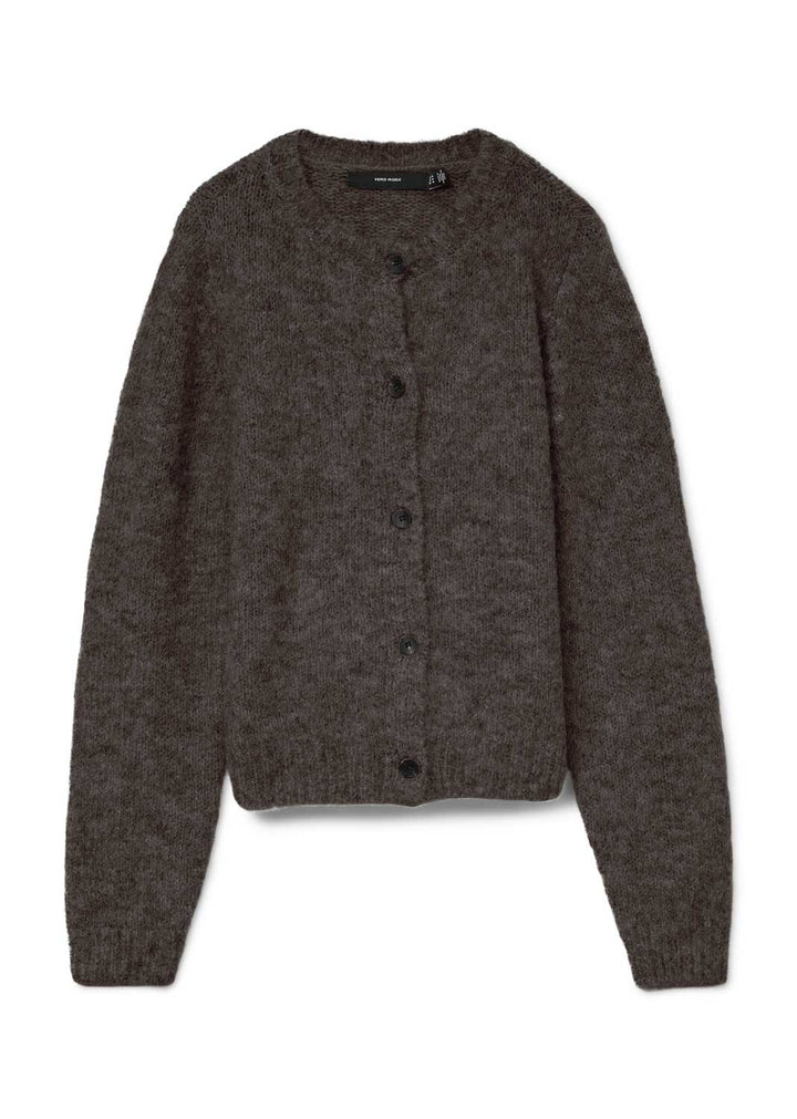 Novah Wool Blend Knit Cardigan Brown