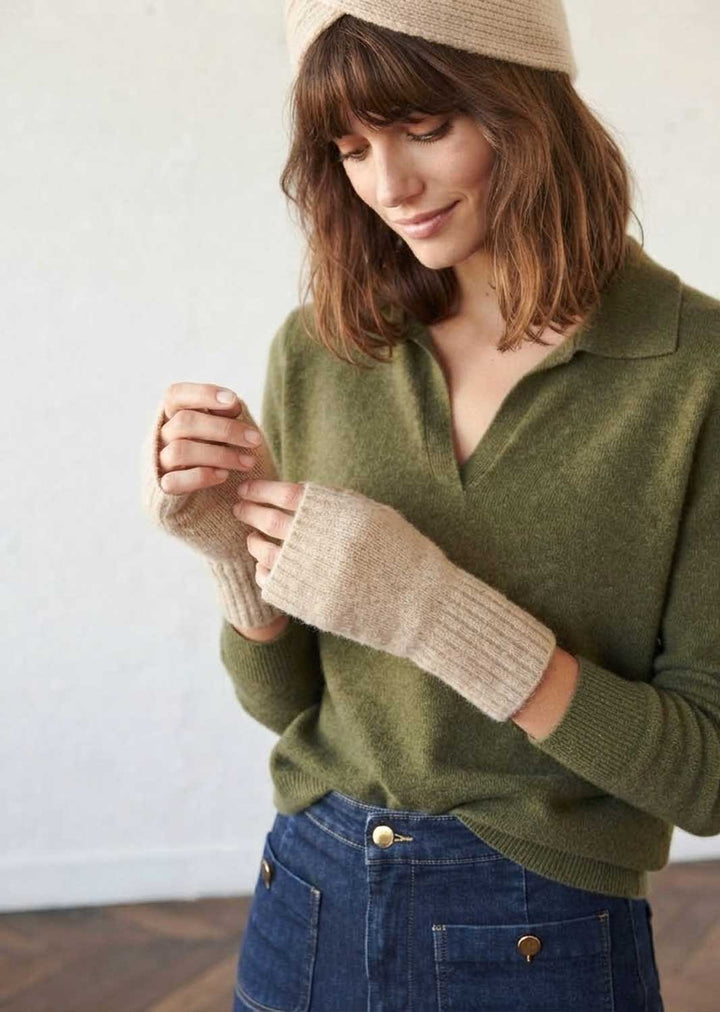 Esra Cuffed Knitted Mittens