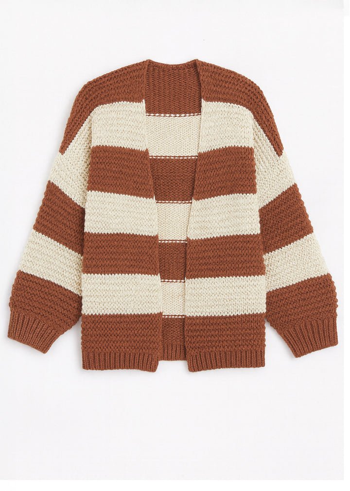 Tan and cream stripe cardigan 