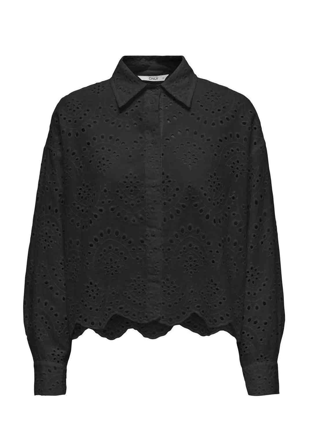 ONLY Valais Anglaise Broderie Shirt - Black
