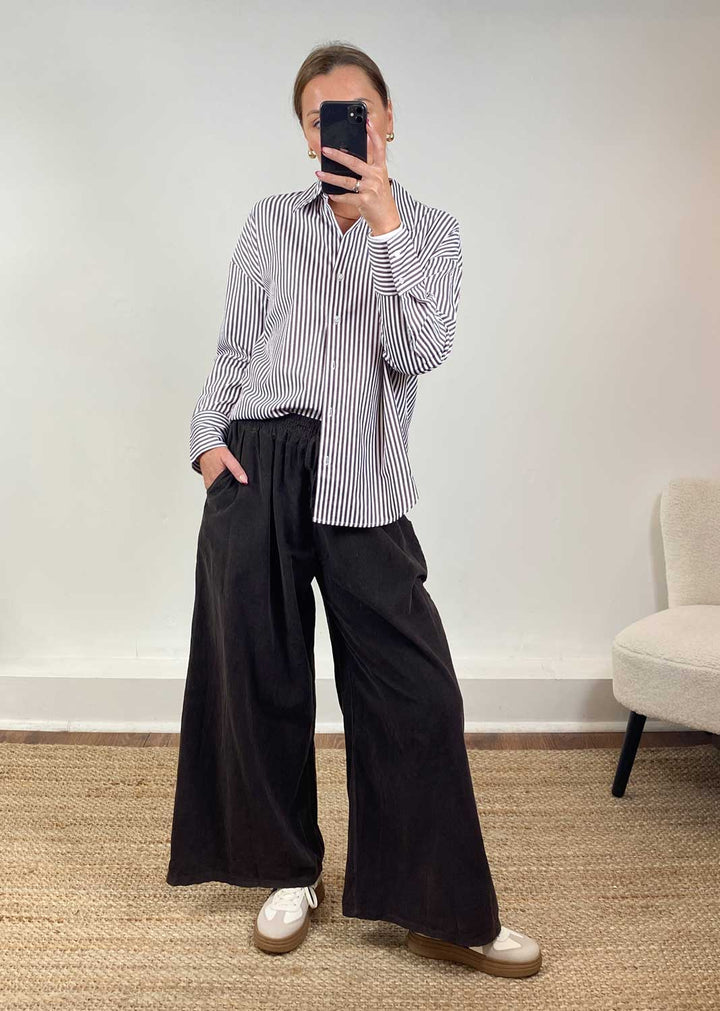 Ore Striped Shirt Burgundy