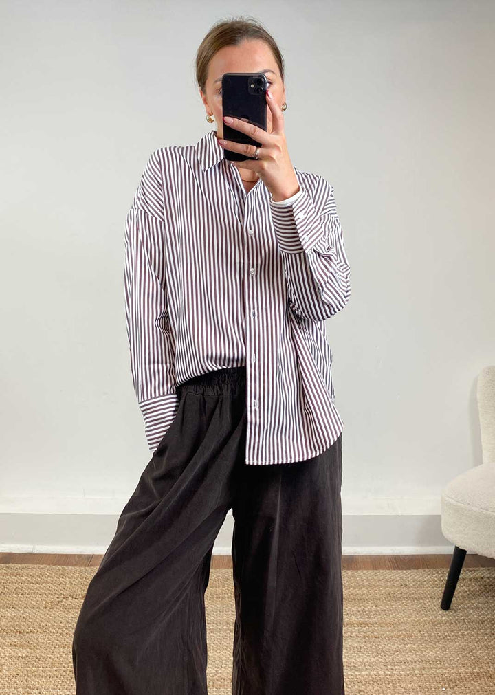 Ore Striped Shirt Burgundy