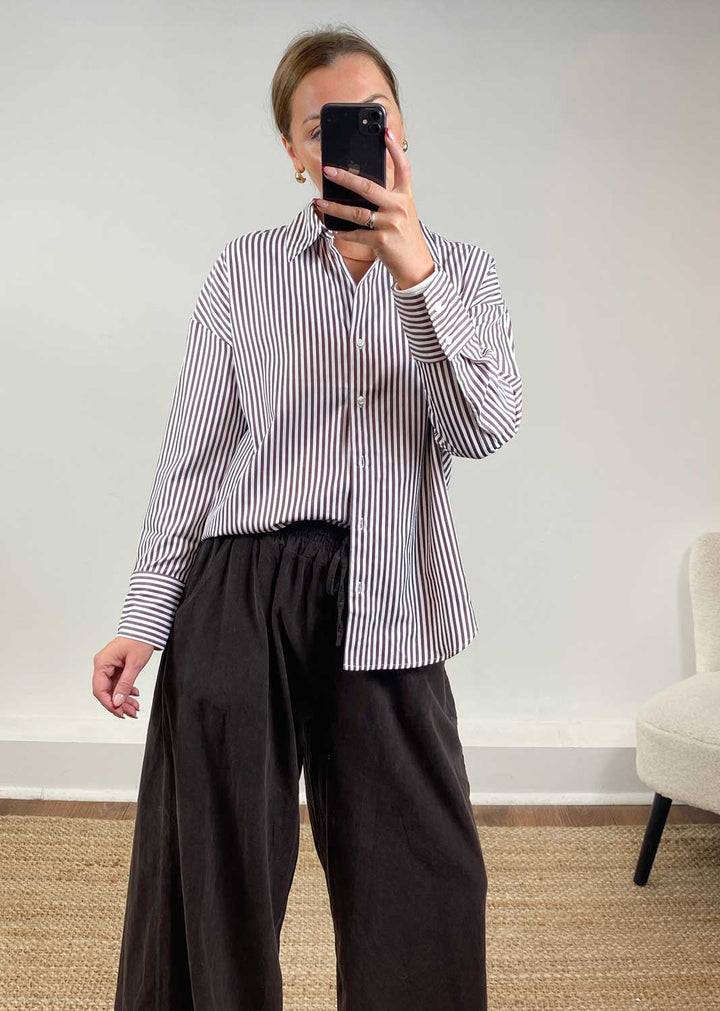 Ore Striped Shirt Burgundy