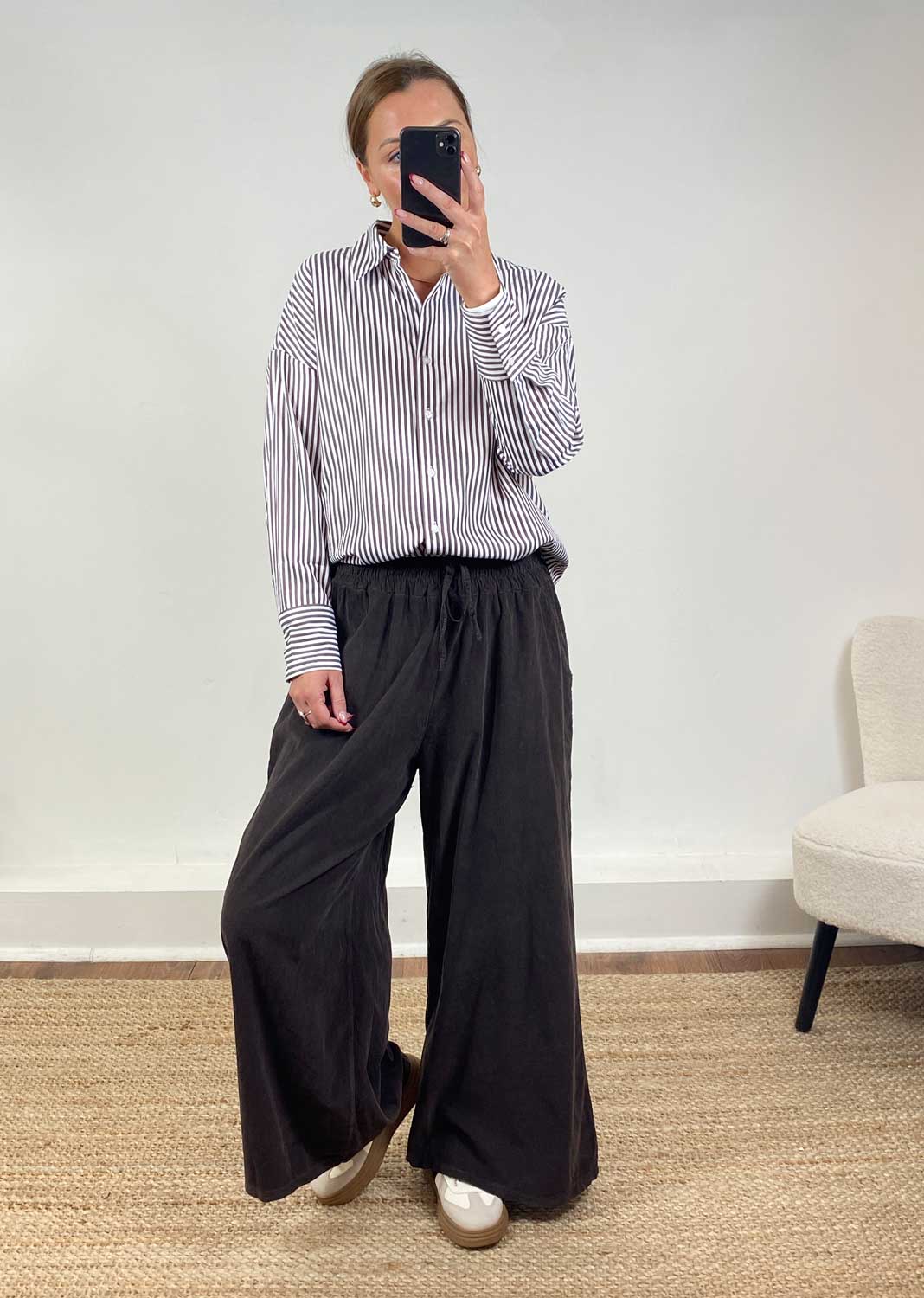 Ore Striped Shirt Burgundy