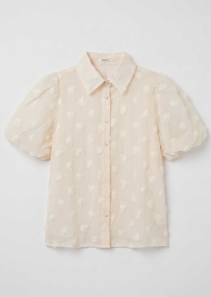 Oriel Cream Organza Blouse