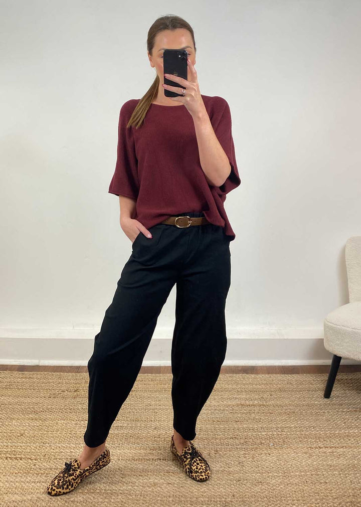 Parker Belted Barrel Trousers Black