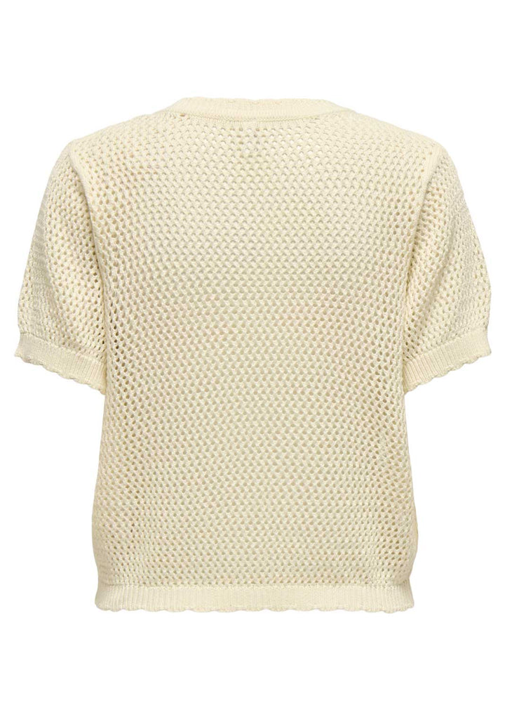 Paula Scallop  Knitted Cardigan in Cream