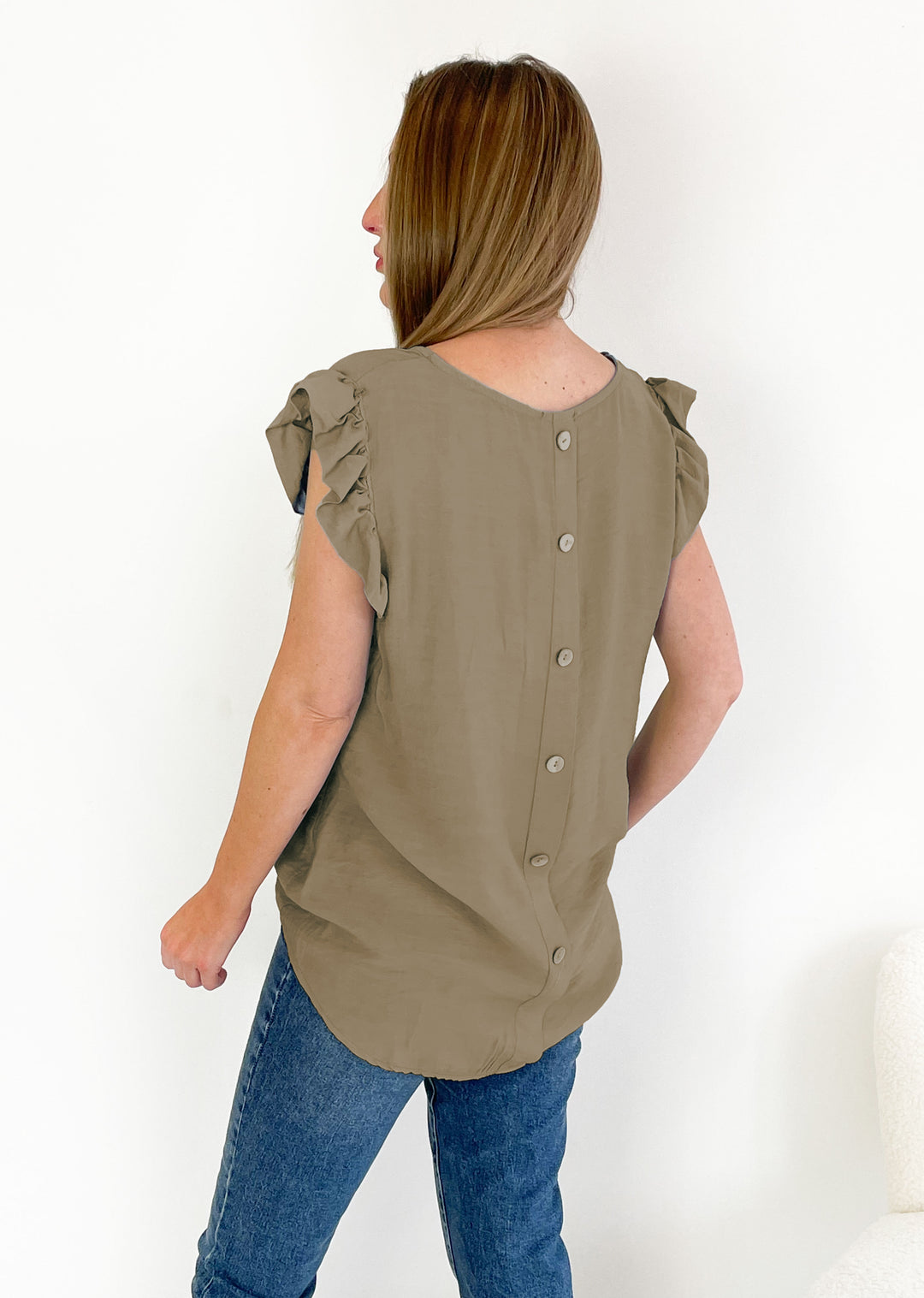 Pia Button Back Top