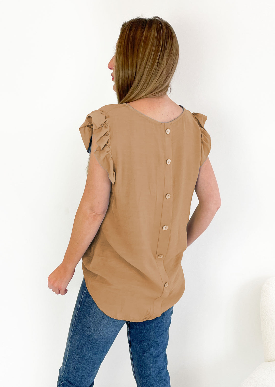 Pia Button Back Top