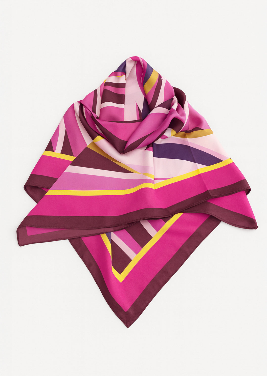Pink Printed Satin Scarf