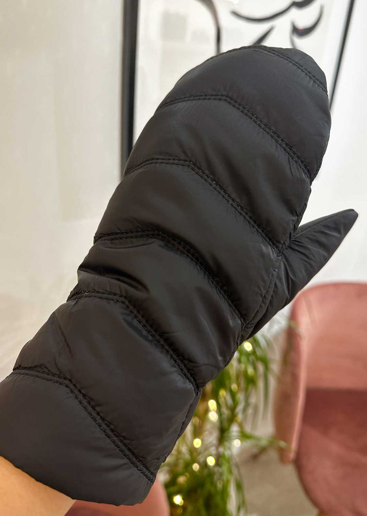 Quilted Faux Fur Lined  Mittens