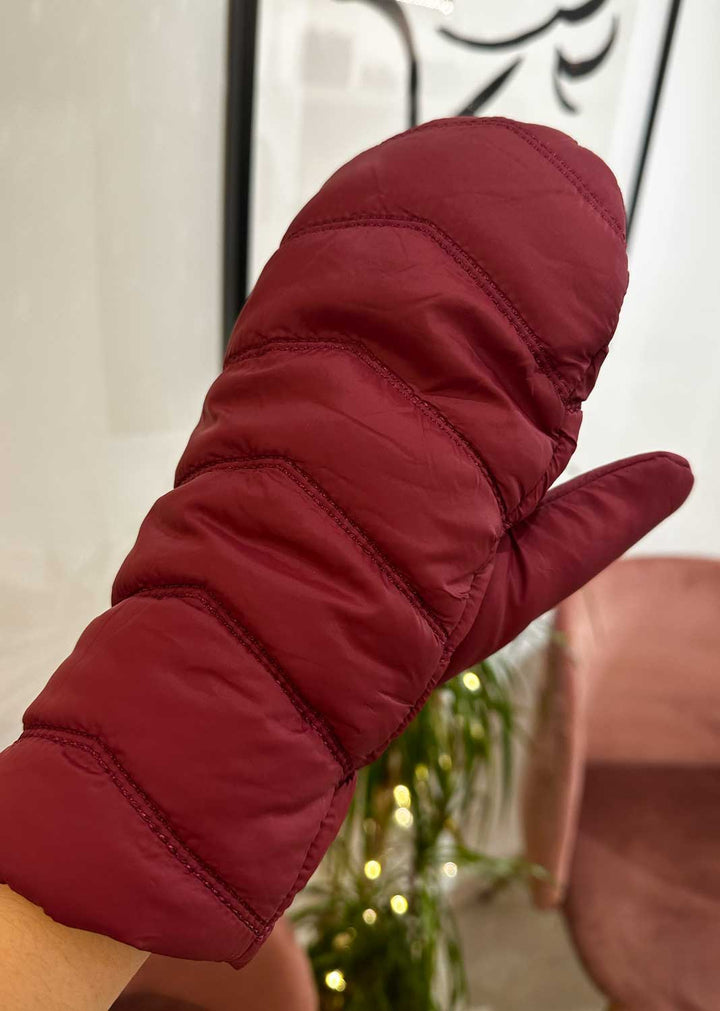 Quilted Faux Fur Lined  Mittens