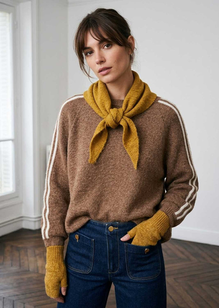 Quincy Knitted Triangle Scarf