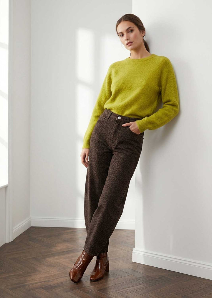 Quinn Leopard Barrel Jeans
